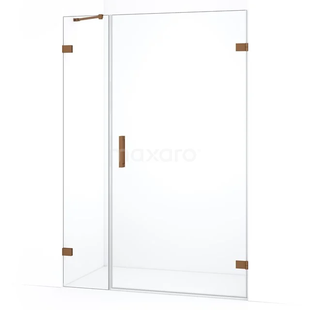 Diamond Shower door | 135 cm Copper Clear glass Pivot door DDC221004220KP