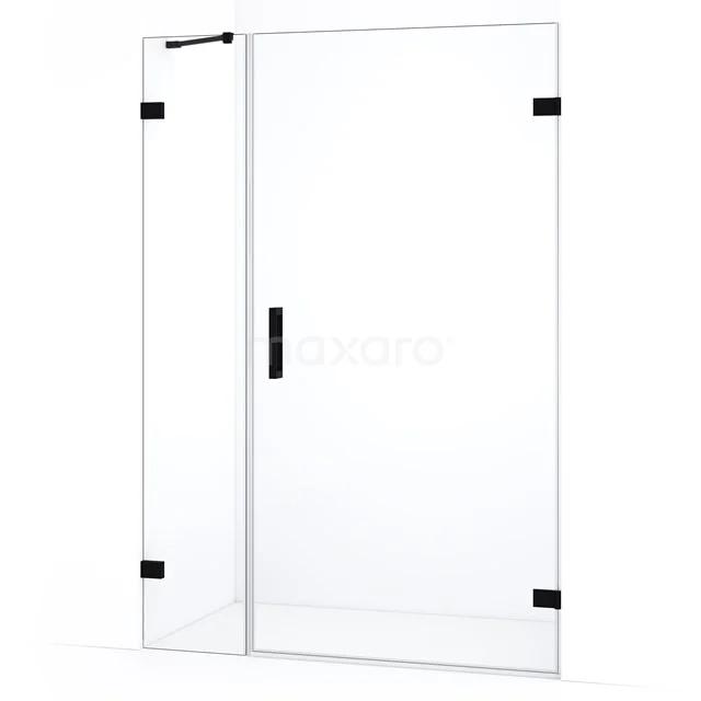 Diamond Shower door | 135 cm Matte black Clear glass Pivot door DDC221004220MB