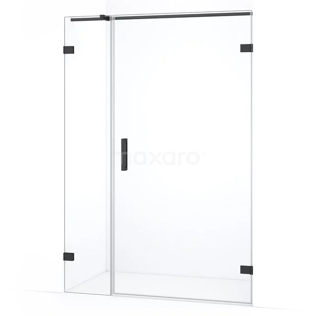 Diamond Shower door | 135 cm Black chrome Clear glass Pivot door DDC221004320BC