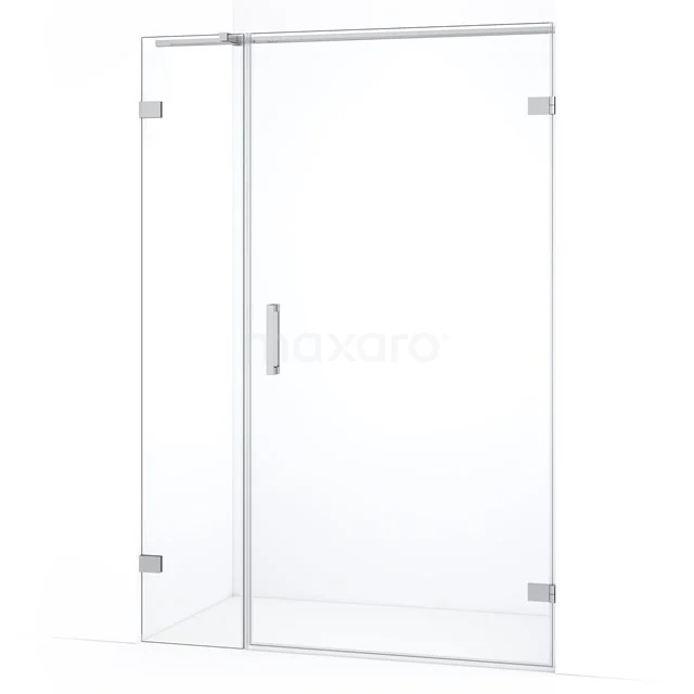 Diamond Shower door | 125 cm Chrome Clear glass Pivot door DDC221003320C