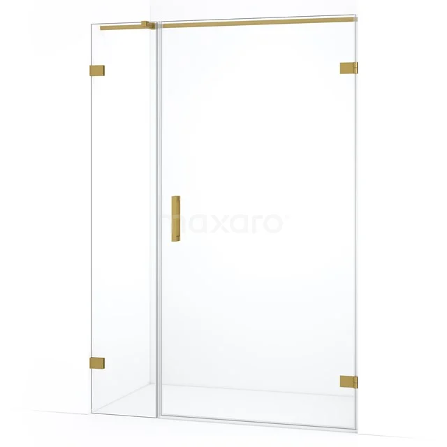 Diamond Shower door | 135 cm Gold Clear glass Pivot door DDC221004320GG