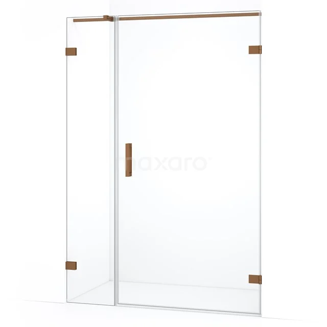 Diamond Shower door | 135 cm Copper Clear glass Pivot door DDC221004320KP