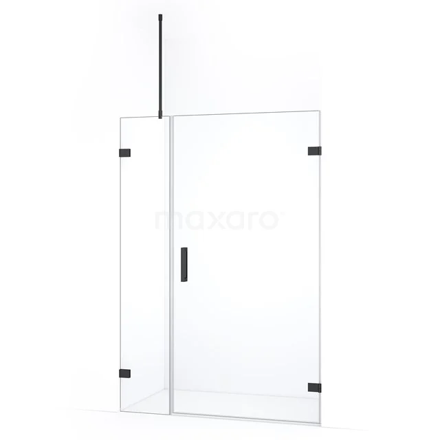 Diamond Douchedeur | 115 cm Zwart chroom Helder glas Draaideur DDC220903720BC