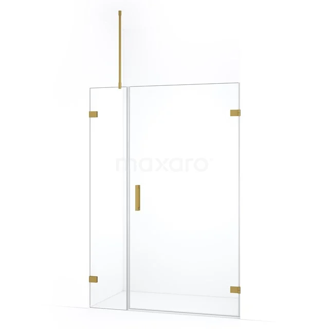 Diamond Shower door | 135 cm Gold Clear glass Pivot door DDC221004720GG