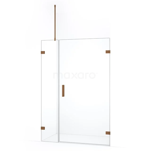 Diamond Shower door | 135 cm Copper Clear glass Pivot door DDC221004720KP
