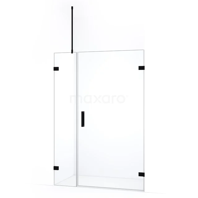 Diamond Shower door | 125 cm Matte black Clear glass Pivot door DDC221003720MB