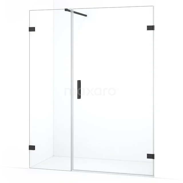 Diamond Shower door | 155 cm Black chrome Clear glass Pivot door DDC221006120BC