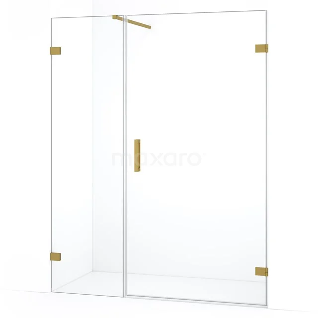 Diamond Duschtür | 145 cm Gold Klarglas Drehtür DDC221005120GG Glas Duschwand mit Gold Scharnieren und Haltegriff, modernes Design, perfekt für eine stilvolle Badezimmergestaltung.