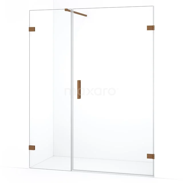 Diamond Shower door | 155 cm Copper Clear glass Pivot door DDC221006120KP