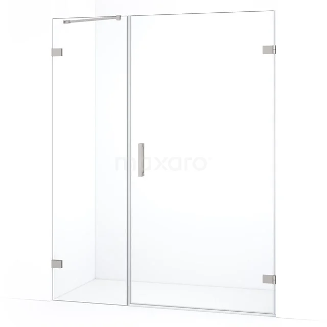 Diamond Shower door | 145 cm Stainless steel Clear glass Pivot door DDC221005220BR