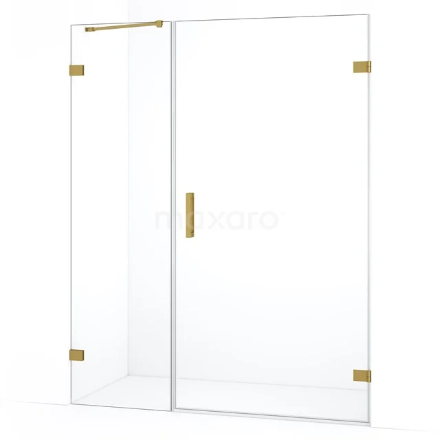 Diamond Shower door | 145 cm Gold Clear glass Pivot door DDC221005220GG