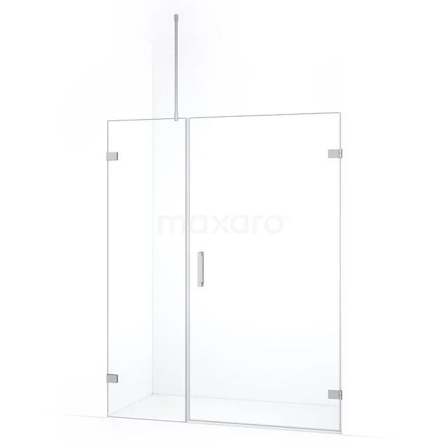 Diamond Shower door | 145 cm Chrome Clear glass Pivot door DDC221005720C