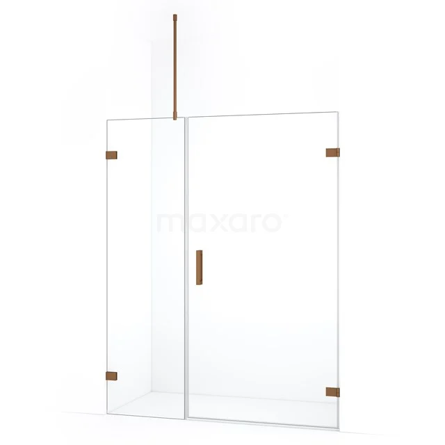 Diamond Shower door | 145 cm Copper Clear glass Pivot door DDC221005720KP