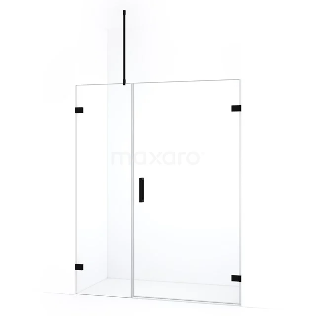 Diamond Shower door | 155 cm Matte black Clear glass Pivot door DDC221006720MB