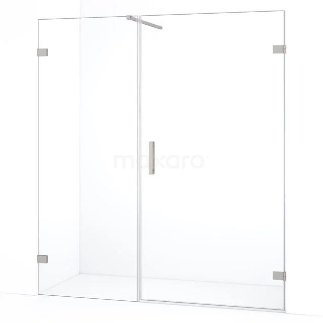 Diamond Shower door | 165 cm Stainless steel Clear glass Pivot door DDC221007120BR