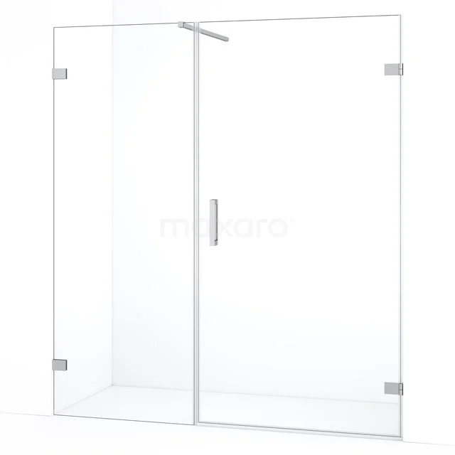 Diamond Shower door | 165 cm Chrome Clear glass Pivot door DDC221007120C