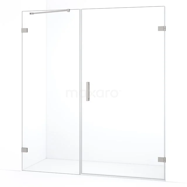 Diamond Shower door | 175 cm Stainless steel Clear glass Pivot door DDC221008220BR