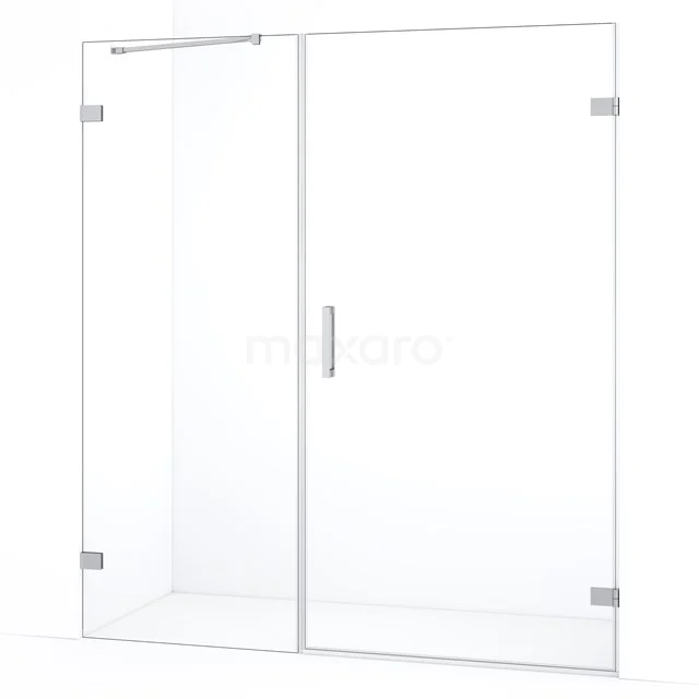 Diamond Shower door | 165 cm Chrome Clear glass Pivot door DDC221007220C