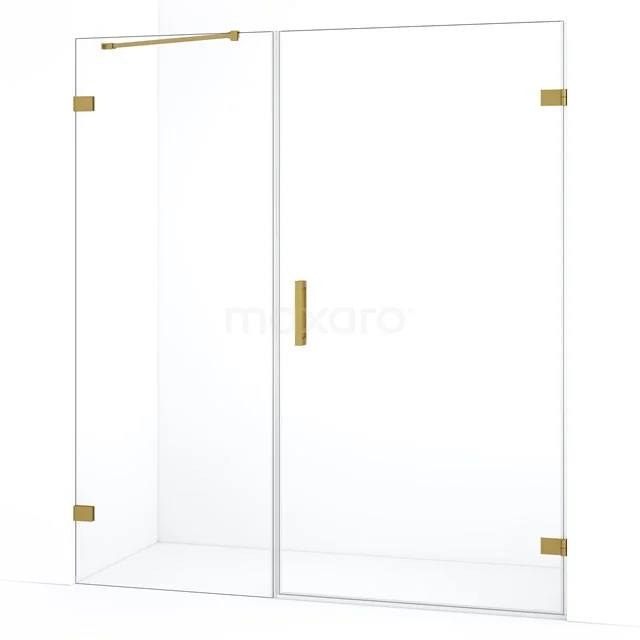 Diamond Shower door | 165 cm Gold Clear glass Pivot door DDC221007220GG