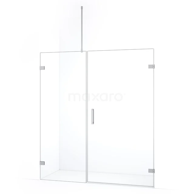 Diamond Shower door | 175 cm Chrome Clear glass Pivot door DDC221008720C