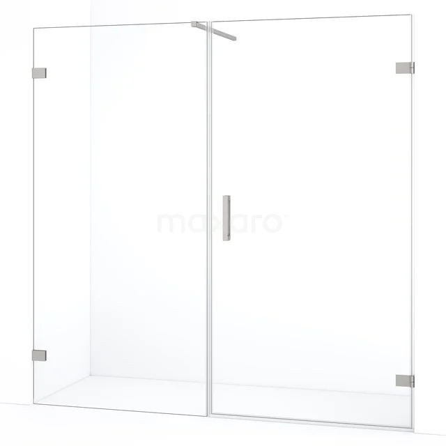 Diamond Shower door | 195 cm Stainless steel Clear glass Pivot door DDC221010120BR