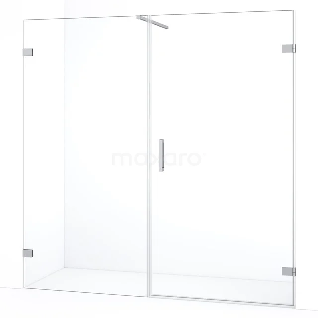 Diamond Shower door | 185 cm Chrome Clear glass Pivot door DDC221009120C