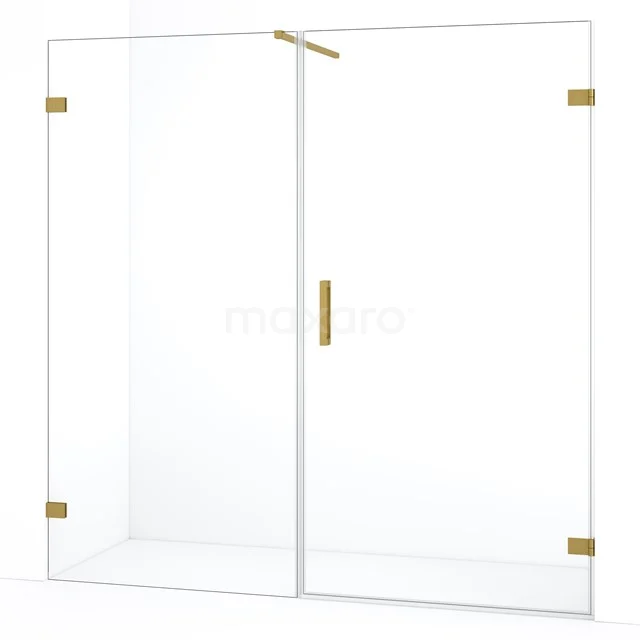 Duschtür Diamond DDC220910120GG Glas Duschwand mit Gold Akzenten, Klarglas und minimalistischem Design, perfekt für einen modernen Badezimmer Stil.