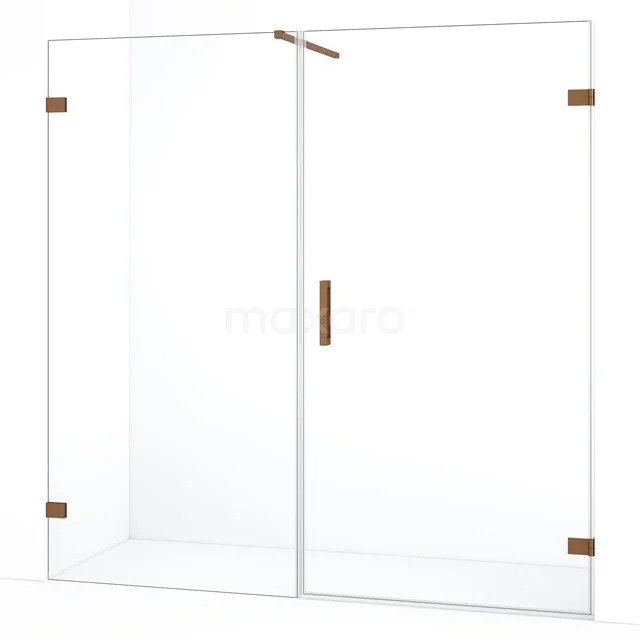 Diamond Shower door | 185 cm Copper Clear glass Pivot door DDC221009120KP