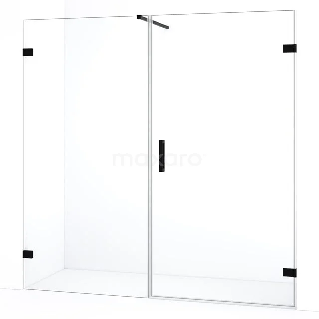 Diamond Douchedeur | 185 cm Mat zwart Helder glas Draaideur DDC221009120MB