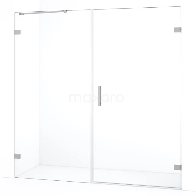 Diamond Shower door | 195 cm Stainless steel Clear glass Pivot door DDC221010220BR
