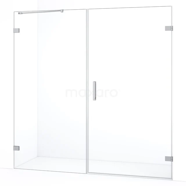 Diamond Shower door | 185 cm Chrome Clear glass Pivot door DDC221009220C