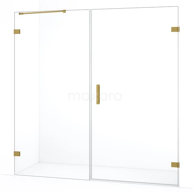 Diamond Shower door | 185 cm Gold Clear glass Pivot door DDC221009220GG