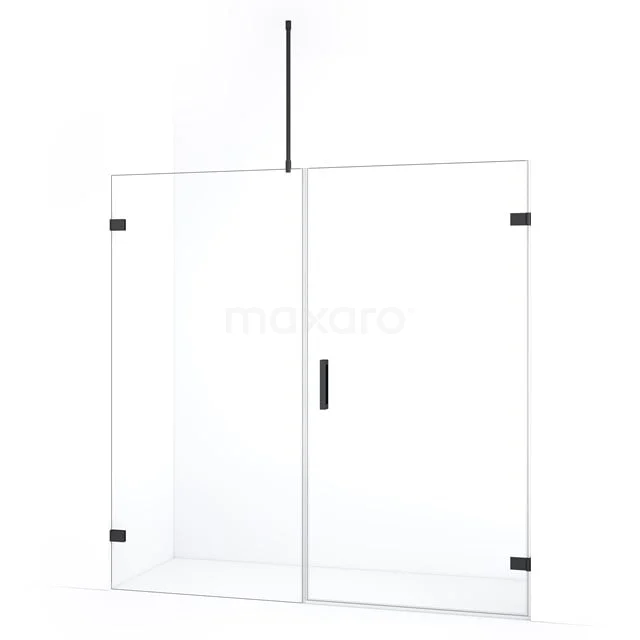 Diamond Douchedeur | 185 cm Zwart chroom Helder glas Draaideur DDC221009720BC