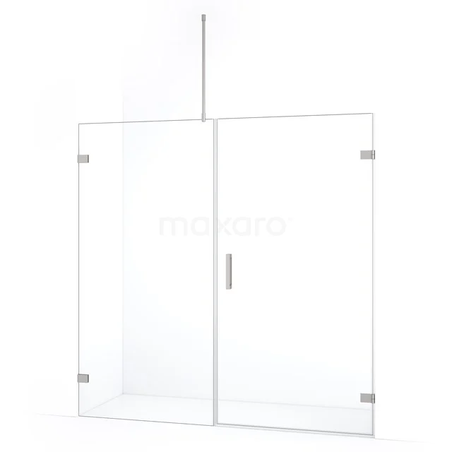 Diamond Shower door | 185 cm Stainless steel Clear glass Pivot door DDC221009720BR