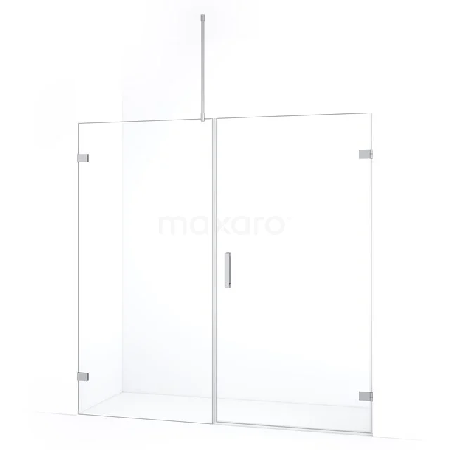Diamond Shower door | 195 cm Chrome Clear glass Pivot door DDC221010720C