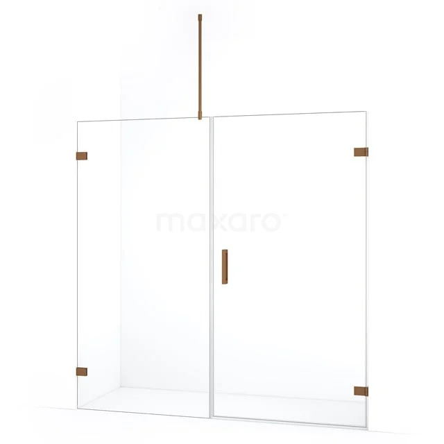 Diamond Douchedeur | 175 cm Koper Helder glas Draaideur DDC220909720KP