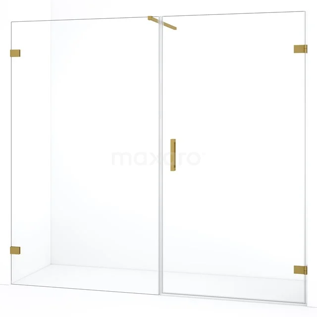 Diamond Shower door | 215 cm Gold Clear glass Pivot door DDC221012120GG
