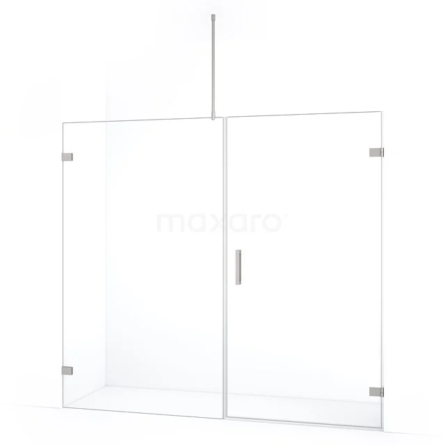 Diamond Shower door | 205 cm Stainless steel Clear glass Pivot door DDC221011720BR