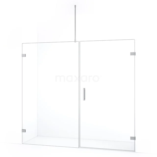Diamond Shower door | 205 cm Chrome Clear glass Pivot door DDC221011720C