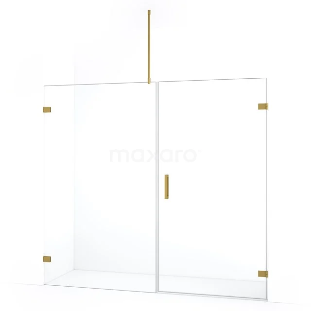 Diamond Shower door | 205 cm Gold Clear glass Pivot door DDC221011720GG