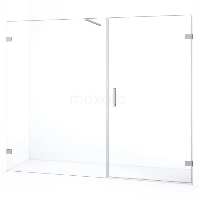 Diamond Duschtür | 235 cm Chrom Klarglas Drehtür DDC221014120C Glasene Duschwand mit rechteckigem Design, klaren Glasplatten und rostfreien Scharnieren, ideal für moderne Bäder.