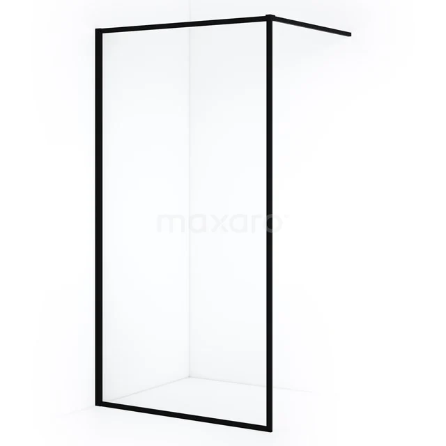Diamond Walk-in shower | 100 cm Matte black Clear glass Fixed wall IDA10110RMB