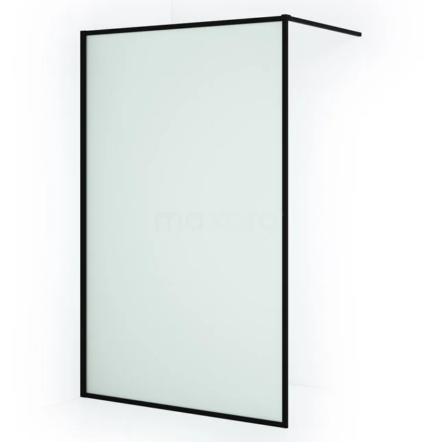 Matte Gläserne Duschwand mit Schwarz Rahmen, schlichte Gestaltung, ideal für moderne Bäder.