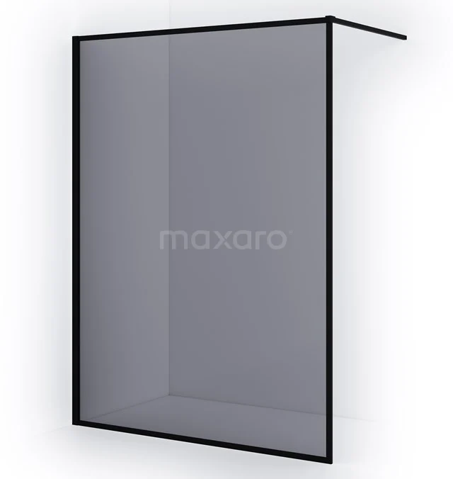 Matt Schwarz Duschwand mit Eckprofil, moderner Stil, aus Glas gefertigt; ideal für eine schlichte Badezimmergestaltung.