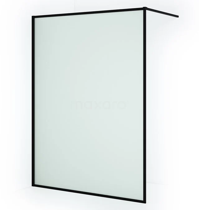 Schwarze Duschwand mit Mattglas, minimalistisches Design, ideal für moderne Bäder.