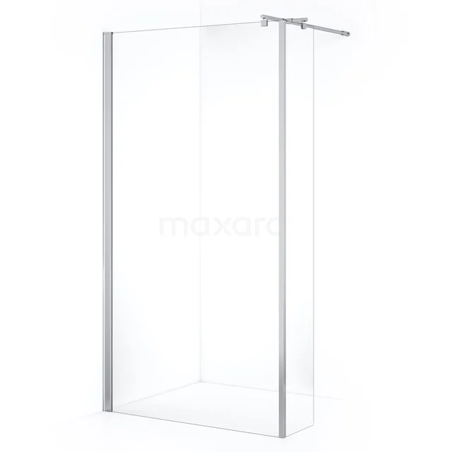 Zircon Comfort Walk-in shower | 100 cm Chrome Clear glass Fixed wall with side panel GH-1003013