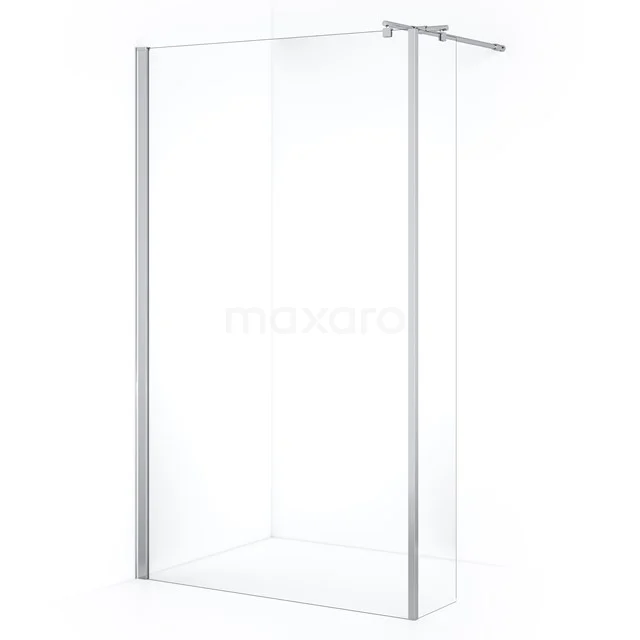 Zircon Comfort Walk-in shower | 110 cm Chrome Clear glass Fixed wall with side panel GH-1103013