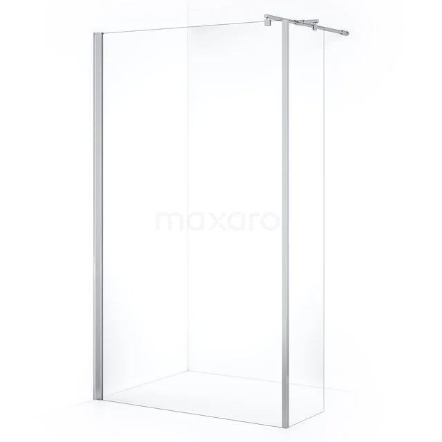 Begehbare Dusche mit Seitenwand Zircon Comfort 110cm aus klarem Sicherheitsglas Chrom GH-1104013 Glas Duschwand mit Aluminium Profilen, Klarglas, minimalistisches Design für einen modernen Badezimmerstil.