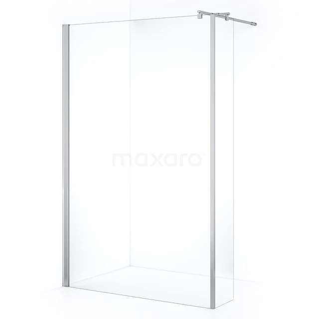 Zircon Comfort Walk-in shower | 120 cm Chrome Clear glass Fixed wall with side panel GH-1203013
