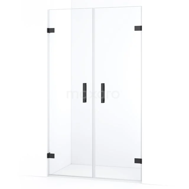 Diamond Shower door | 115 cm Black chrome Clear glass Pivot door DDE2060620BC